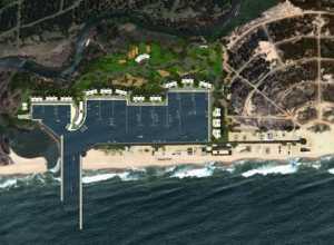 Así se vería hoy desde el aire el proyecto Marina Punta del Este.