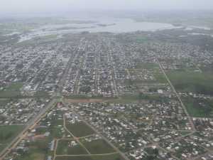 Vista aérea de las inundaciones en San Carlos