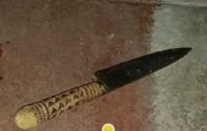 El cuchillo que el sujeto había hurtado de la barbacoa en una residencia del barrio El Golf.