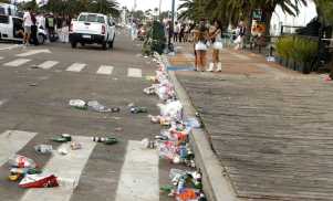 Estado e la rambla Artigas de Punta del Este al amanecer de este miércoles