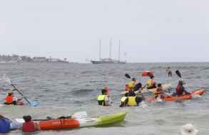 Entre la costa y Gorriti: fin de semana de travesías a nado, en kayak y tablas