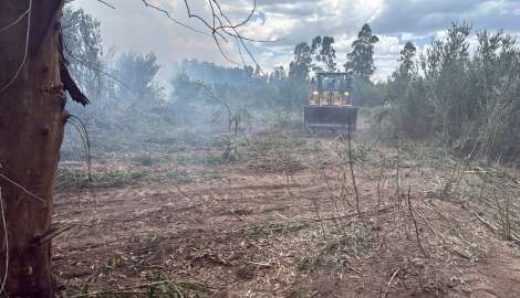 Fue controlado incendio de monte en Cerros Azules y ahora se trabaja en tareas de enfriamiento
