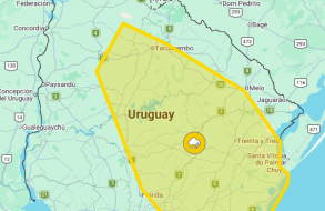 Inumet emitió advertencia amarilla por tormentas para Maldonado y otros ocho departamentos