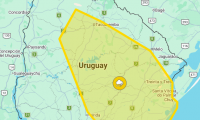Inumet emitió advertencia amarilla por tormentas para Maldonado y otros ocho departamentos