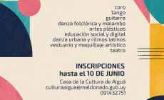 Diez talleres gratuitos en Aiguá: inscripciones abiertas hasta el 10 de junio