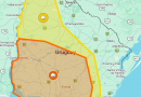 Localidades de Maldonado bajo alerta naranja y amarilla de INUMET hasta las 20; vea cuáles son